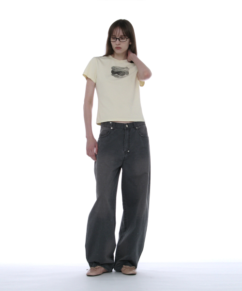 PARTIMENTO WOMEN(パルティメントウィメン)の「ダスティウォッシュラウンドパンツ_チャコール(その他パンツ・レディース・その他・SMALL/MEDIUM)」の8枚目の写真