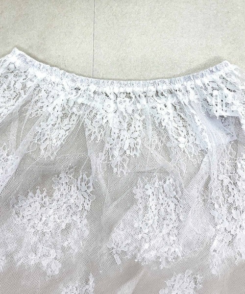 DAY CLOSET(デイ クローゼット)の「【裾フリンジ/重ねて穿くだけで涼やか&抜け感アップ】花柄 レイヤード レース スカート レディース(スカート・レディース・ホワイト・FREE)」の9枚目の写真