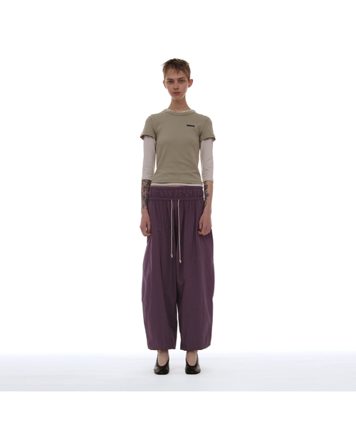 PARTIMENTO WOMEN(パルティメントウィメン)の「PWC コットンダブルウエストハレムパンツ_10カラー(その他パンツ・レディース・グレイッシュブルー/レモンイエロー/ブルーパープル/プラム/ホワイト/パープル/ピンク/ブラウン/カーキ/クリーム・SMALL/MEDIUM/LARGE)」の6枚目の写真