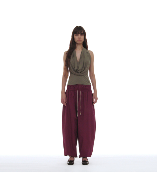 PARTIMENTO WOMEN(パルティメントウィメン)の「PWC コットンダブルウエストハレムパンツ_10カラー(その他パンツ・レディース・グレイッシュブルー/レモンイエロー/ブルーパープル/プラム/ホワイト/パープル/ピンク/ブラウン/カーキ/クリーム・SMALL/MEDIUM/LARGE)」の7枚目の写真