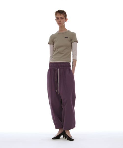 PARTIMENTO WOMEN(パルティメントウィメン)の「PWC コットンダブルウエストハレムパンツ_10カラー(その他パンツ・レディース・グレイッシュブルー/レモンイエロー/ブルーパープル/プラム/ホワイト/パープル/ピンク/ブラウン/カーキ/クリーム・SMALL/MEDIUM/LARGE)」の15枚目の写真