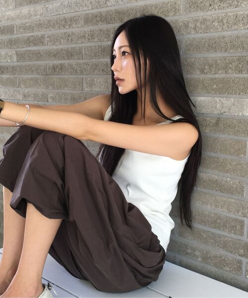 PARTIMENTO WOMEN(パルティメントウィメン)の「PWC コットンダブルウエストハレムパンツ_10カラー(その他パンツ・レディース・グレイッシュブルー/レモンイエロー/ブルーパープル/プラム/ホワイト/パープル/ピンク/ブラウン/カーキ/クリーム・SMALL/MEDIUM/LARGE)」の16枚目の写真