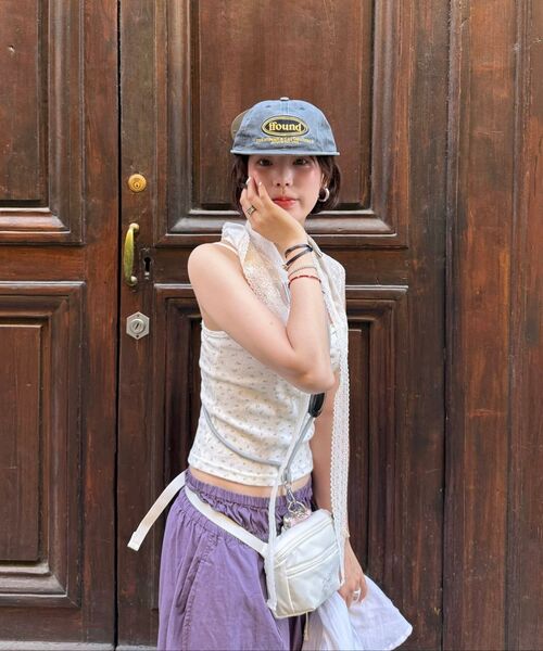 PARTIMENTO WOMEN(パルティメントウィメン)の「PWC コットンダブルウエストハレムパンツ_10カラー(その他パンツ・レディース・グレイッシュブルー/レモンイエロー/ブルーパープル/プラム/ホワイト/パープル/ピンク/ブラウン/カーキ/クリーム・SMALL/MEDIUM/LARGE)」の19枚目の写真