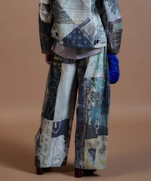 MAISON SPECIAL(メゾンスペシャル)の「【2026Autumn PRE-ORDER】Collage Drawing Pants/コラージュドローイングパンツ(その他パンツ・レディース・ブラック/マルチ・36/38)」の4枚目の写真