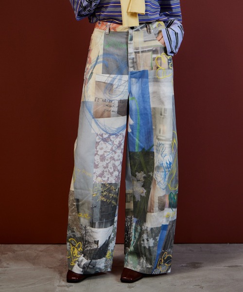 MAISON SPECIAL(メゾンスペシャル)の「【2026Autumn PRE-ORDER】Collage Drawing Pants/コラージュドローイングパンツ(その他パンツ・レディース・ブラック/マルチ・36/38)」の5枚目の写真