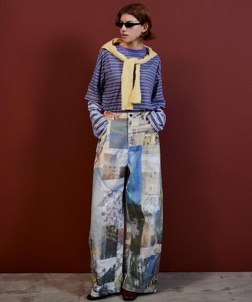 MAISON SPECIAL(メゾンスペシャル)の「【2026Autumn PRE-ORDER】Collage Drawing Pants/コラージュドローイングパンツ(その他パンツ・レディース・ブラック/マルチ・36/38)」の12枚目の写真