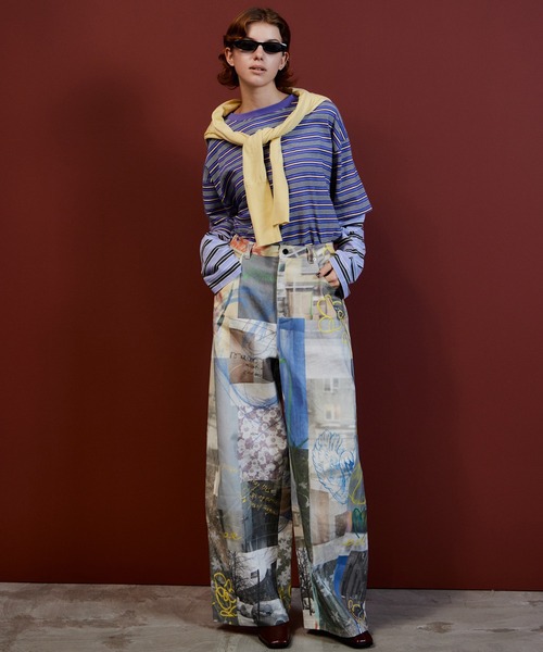 MAISON SPECIAL(メゾンスペシャル)の「【2026Autumn PRE-ORDER】Collage Drawing Pants/コラージュドローイングパンツ(その他パンツ・レディース・ブラック/マルチ・36/38)」の13枚目の写真