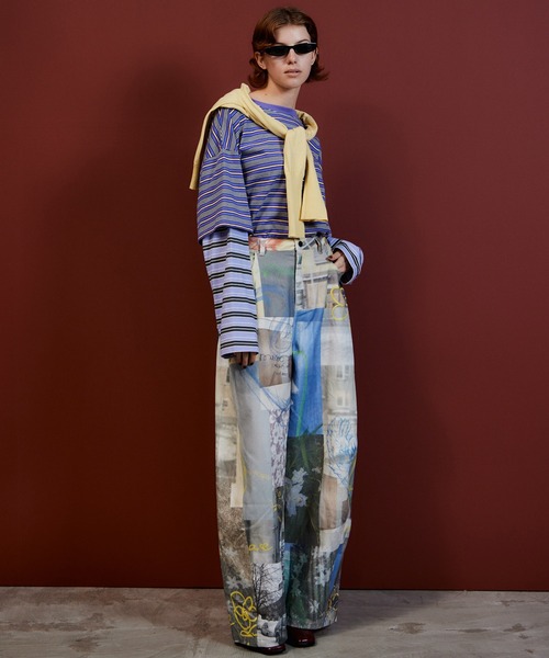 MAISON SPECIAL(メゾンスペシャル)の「【2026Autumn PRE-ORDER】Collage Drawing Pants/コラージュドローイングパンツ(その他パンツ・レディース・ブラック/マルチ・36/38)」の14枚目の写真