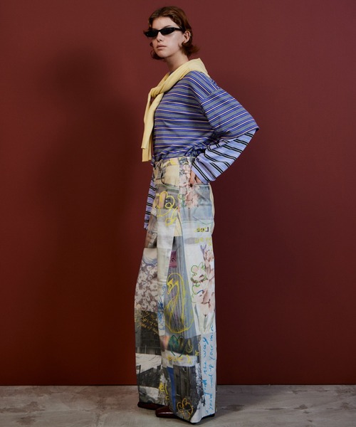 MAISON SPECIAL(メゾンスペシャル)の「【2026Autumn PRE-ORDER】Collage Drawing Pants/コラージュドローイングパンツ(その他パンツ・レディース・ブラック/マルチ・36/38)」の15枚目の写真