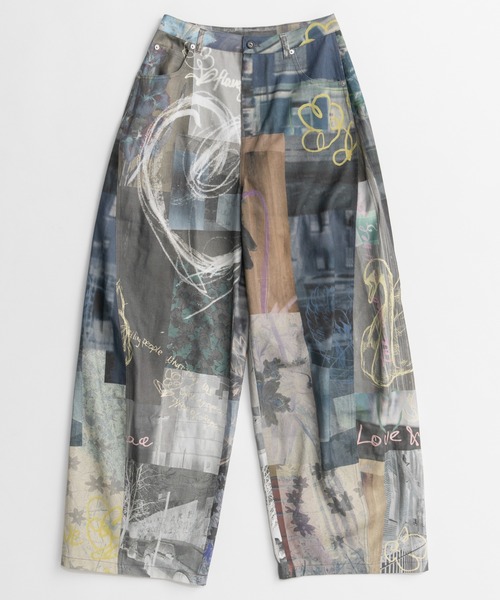 MAISON SPECIAL(メゾンスペシャル)の「【2026Autumn PRE-ORDER】Collage Drawing Pants/コラージュドローイングパンツ(その他パンツ・レディース・ブラック/マルチ・36/38)」の19枚目の写真