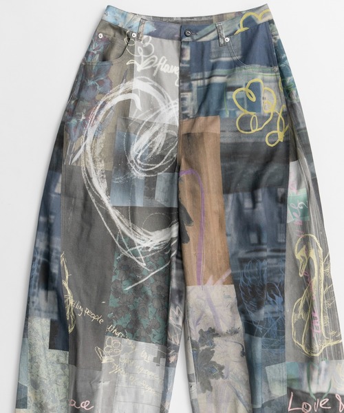 MAISON SPECIAL(メゾンスペシャル)の「【2026Autumn PRE-ORDER】Collage Drawing Pants/コラージュドローイングパンツ(その他パンツ・レディース・ブラック/マルチ・36/38)」の21枚目の写真