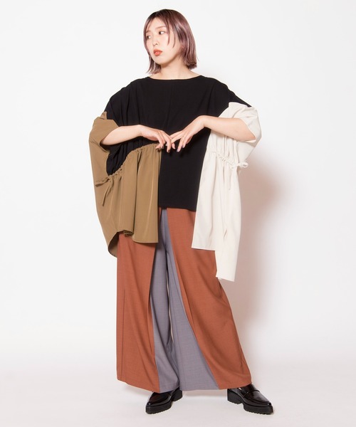 OSMOSIS(オズモーシス)の「ドロスト切替プルオーバー(Tシャツ/カットソー・レディース・ブラック/カーキ/ホワイト・ONE SIZE)」の21枚目の写真
