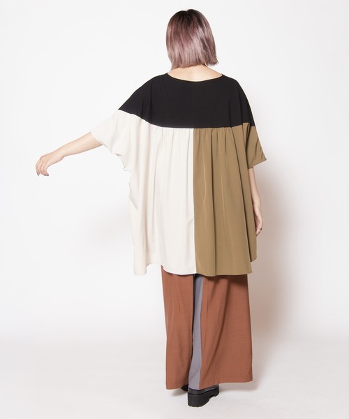 OSMOSIS(オズモーシス)の「ドロスト切替プルオーバー(Tシャツ/カットソー・レディース・ブラック/カーキ/ホワイト・ONE SIZE)」の16枚目の写真