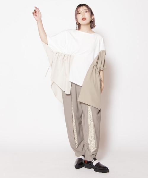 OSMOSIS(オズモーシス)の「ドロスト切替プルオーバー(Tシャツ/カットソー・レディース・ブラック/カーキ/ホワイト・ONE SIZE)」の20枚目の写真