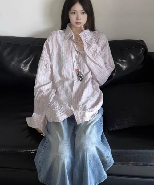 REBALANCE(リバランス)の「ストライプシャツ(シャツ/ブラウス・レディース・B/A・MEDIUM/X-LARGE/LARGE)」の3枚目の写真