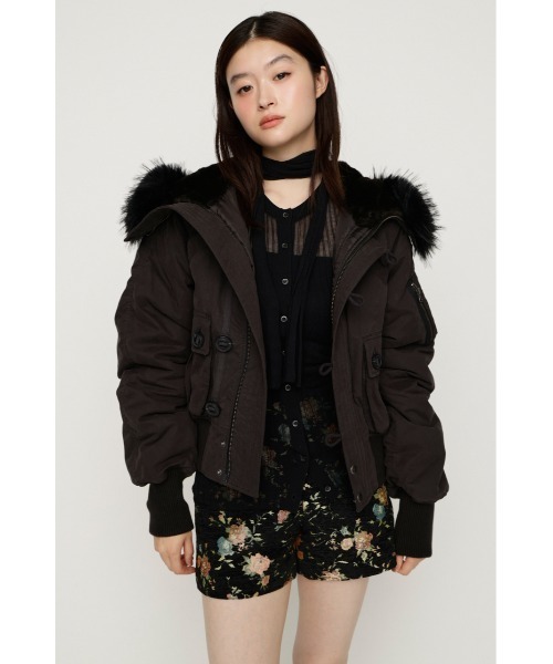 SLY(スライ)の「【WEB限定カラーあり】COMPACT N2-B FLIGHT JK コンパクトエヌツービーフライトジャケット 秋服 冬服(ブルゾン・レディース・カーキ/キャメル/ライトベージュ/ライトブラック・FREE)」の1枚目の写真