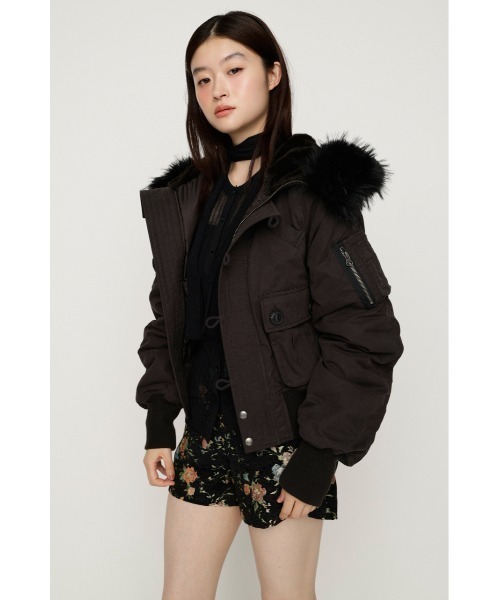 SLY(スライ)の「【WEB限定カラーあり】COMPACT N2-B FLIGHT JK コンパクトエヌツービーフライトジャケット 秋服 冬服(ブルゾン・レディース・カーキ/キャメル/ライトベージュ/ライトブラック・FREE)」の8枚目の写真