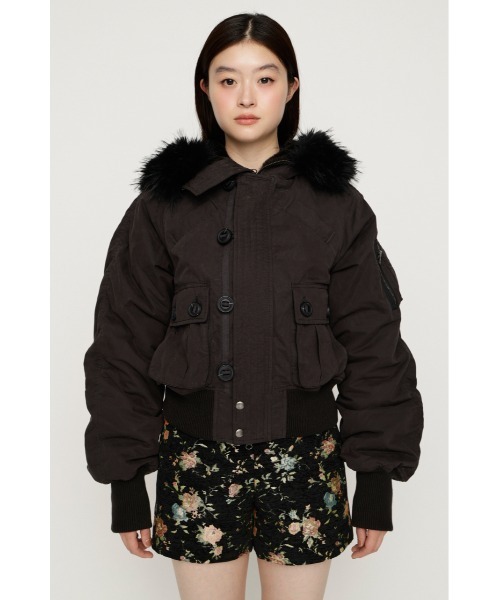 SLY(スライ)の「【WEB限定カラーあり】COMPACT N2-B FLIGHT JK コンパクトエヌツービーフライトジャケット 秋服 冬服(ブルゾン・レディース・カーキ/キャメル/ライトベージュ/ライトブラック・FREE)」の9枚目の写真