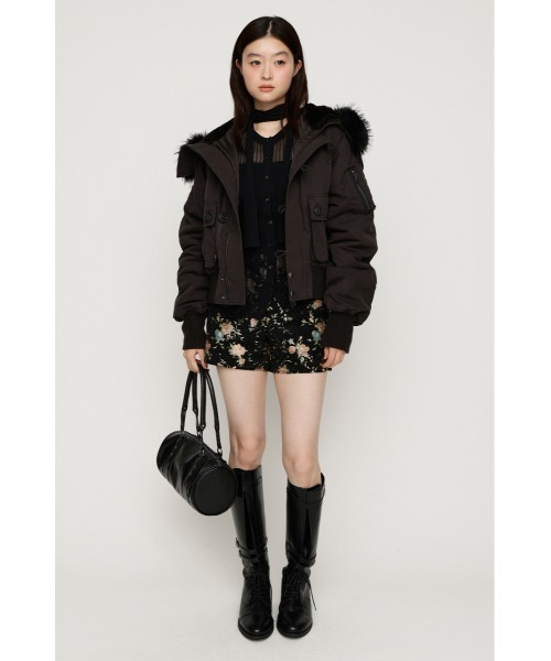 SLY(スライ)の「【WEB限定カラーあり】COMPACT N2-B FLIGHT JK コンパクトエヌツービーフライトジャケット 秋服 冬服(ブルゾン・レディース・カーキ/キャメル/ライトベージュ/ライトブラック・FREE)」の13枚目の写真