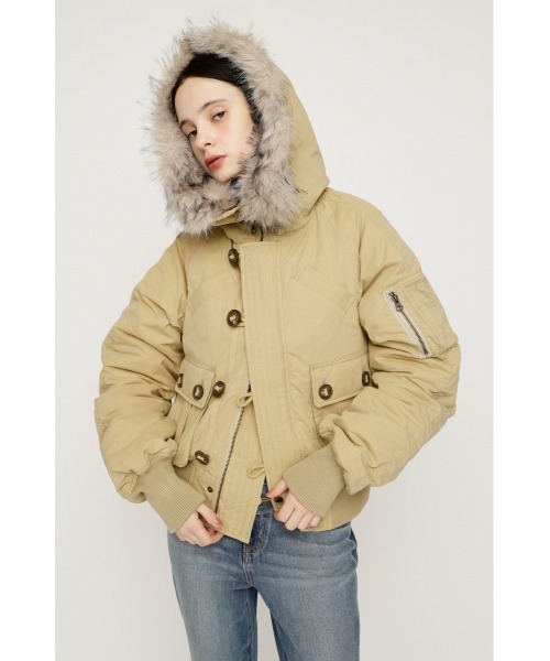 SLY(スライ)の「【WEB限定カラーあり】COMPACT N2-B FLIGHT JK コンパクトエヌツービーフライトジャケット 秋服 冬服(ブルゾン・レディース・カーキ/キャメル/ライトベージュ/ライトブラック・FREE)」の19枚目の写真