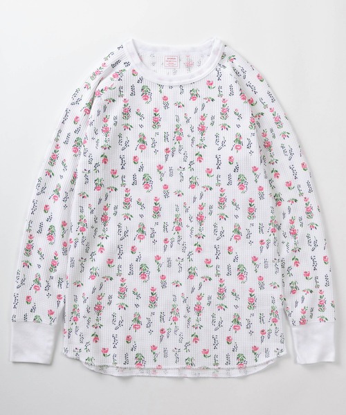 JEMORGAN(ジェーイーモーガン)の「【87】【JEMORGAN/ジェーイーモーガン】花柄 ワッフル クルーネック ロングスリーブ Tシャツ/レディース/ワンマイルウェア/リラックスウェア(Tシャツ/カットソー・レディース・ピンク系/レッド/ベージュ/グレー/ホワイト/ホワイト系/ピンク/ラベンダー/グレー系/ブルー系/ブルー/ブラック/ベージュ系・FREE)」の14枚目の写真