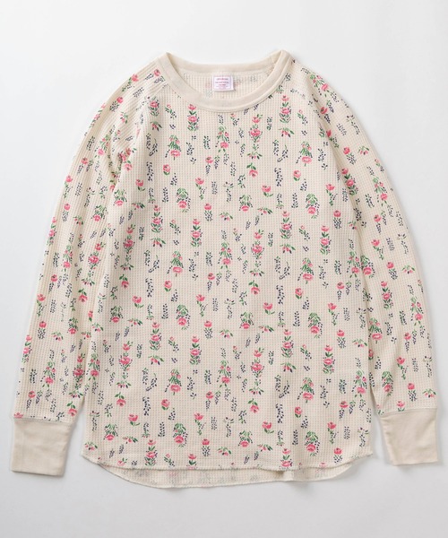 JEMORGAN(ジェーイーモーガン)の「【87】【JEMORGAN/ジェーイーモーガン】花柄 ワッフル クルーネック ロングスリーブ Tシャツ/レディース/ワンマイルウェア/リラックスウェア(Tシャツ/カットソー・レディース・ピンク系/レッド/ベージュ/グレー/ホワイト/ホワイト系/ピンク/ラベンダー/グレー系/ブルー系/ブルー/ブラック/ベージュ系・FREE)」の16枚目の写真