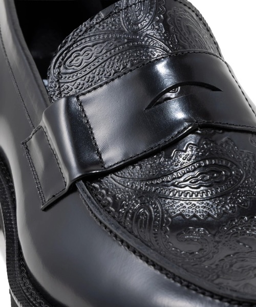 The Kenford Fineshoes（ケンフォードファインシューズ）の「NEW CLASSIC COIN LOAFERS　BLACK BLACK PAISLEY（ローファー・メンズ・ブラック・27/26.5/26/25.5/25）」の4枚目の写真