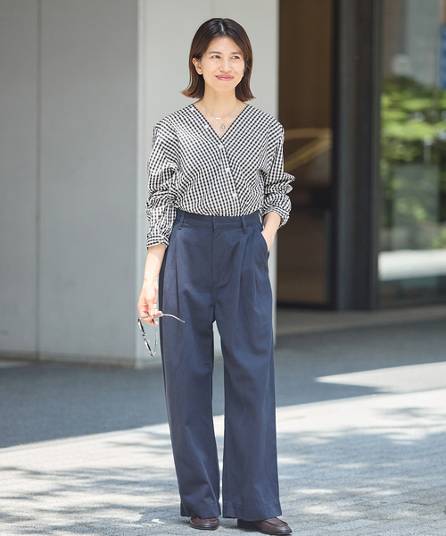IENA(イエナ)の「《新色/追加》MA/RE/マレ カシュクールシャツ SIGNITURE SH(シャツ/ブラウス・レディース・ブルー/ブラック・FREE)」の3枚目の写真