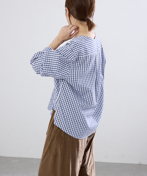 IENA(イエナ)の「《新色/追加》MA/RE/マレ カシュクールシャツ SIGNITURE SH(シャツ/ブラウス・レディース・ブルー/ブラック・FREE)」の13枚目の写真