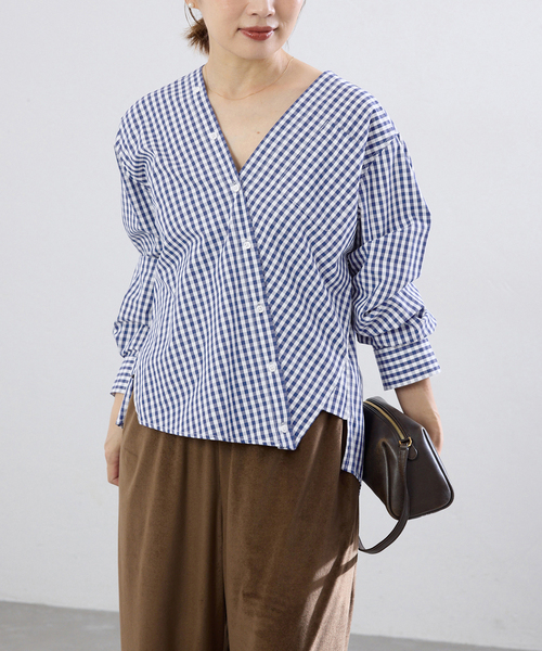 IENA(イエナ)の「《新色/追加》MA/RE/マレ カシュクールシャツ SIGNITURE SH(シャツ/ブラウス・レディース・ブルー/ブラック・FREE)」の15枚目の写真