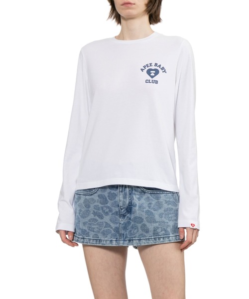 APEE BY A BATHING APE(エイピーバイアベイシングエイプ)の「CAMO APEE BABY PRINTED LS TEE #1(Tシャツ/カットソー・レディース・ブルー系その他2/ホワイト×ブルー/ブルー系その他/ホワイト×ピンク・X-SMALL/SMALL)」の9枚目の写真