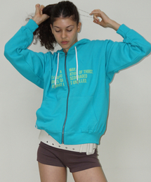 Lettering light weight hoodie - Blue