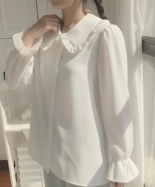 almo（アルモ）の「【LAMPOON】フリル襟ブラウス（シャツ/ブラウス・レディース・ホワイト・SMALL/MEDIUM/LARGE）」の3枚目の写真