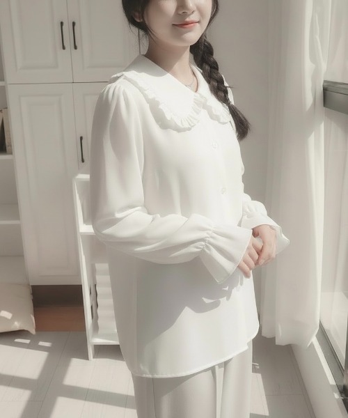 almo（アルモ）の「【LAMPOON】フリル襟ブラウス（シャツ/ブラウス・レディース・ホワイト・SMALL/MEDIUM/LARGE）」の6枚目の写真