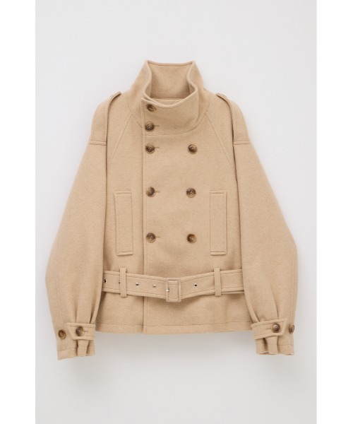 SLY(スライ)の「【AW PRE ORDER 第2弾】OVER STAND PEA COAT オーバースタンドピーコート 冬服 スタンドネック ハイネック(ブルゾン・レディース・ブラック/ベージュ/杢グレー・FREE)」の20枚目の写真