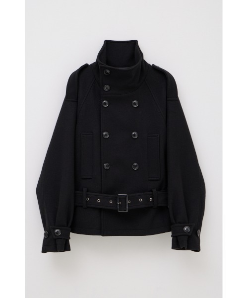 SLY(スライ)の「【AW PRE ORDER 第2弾】OVER STAND PEA COAT オーバースタンドピーコート 冬服 スタンドネック ハイネック(ブルゾン・レディース・ブラック/ベージュ/杢グレー・FREE)」の9枚目の写真