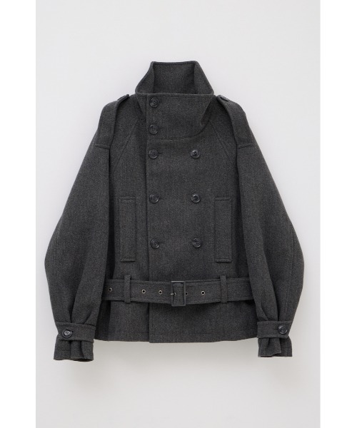SLY(スライ)の「【AW PRE ORDER 第2弾】OVER STAND PEA COAT オーバースタンドピーコート 冬服 スタンドネック ハイネック(ブルゾン・レディース・ブラック/ベージュ/杢グレー・FREE)」の17枚目の写真