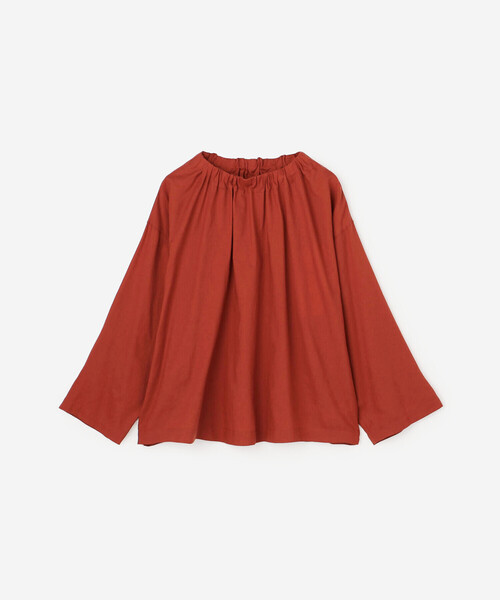 LE GLAZIK(ルグラジック)の「LE GLAZIK | コットンツイル ギャザーシャツ WOMEN(シャツ/ブラウス・レディース・ダークグレー/ブラック/レッド・36)」の4枚目の写真