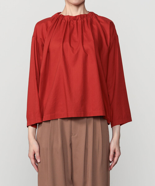 LE GLAZIK(ルグラジック)の「LE GLAZIK | コットンツイル ギャザーシャツ WOMEN(シャツ/ブラウス・レディース・ダークグレー/ブラック/レッド・36)」の9枚目の写真