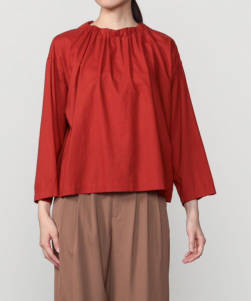 LE GLAZIK(ルグラジック)の「LE GLAZIK | コットンツイル ギャザーシャツ WOMEN(シャツ/ブラウス・レディース・ダークグレー/ブラック/レッド・36)」の12枚目の写真
