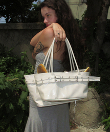 mini belted boat bag (oyster)