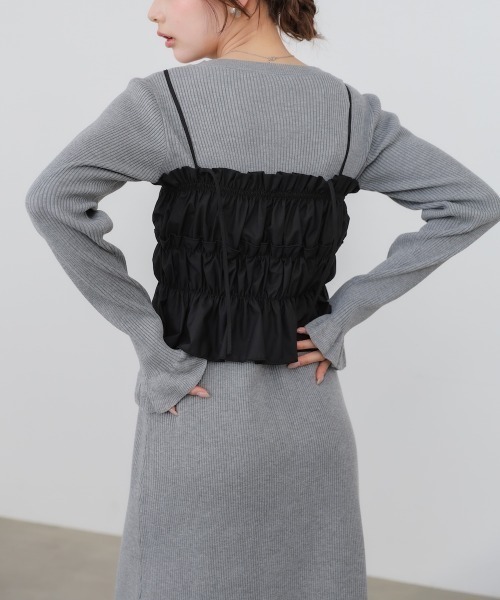 Bab（バブ）の「【選べるサイズ展開】ビスチェSETニットワンピース（ワンピース・レディース・杢グレー/ブラック/アイボリー・MEDIUM/SMALL）」の7枚目の写真