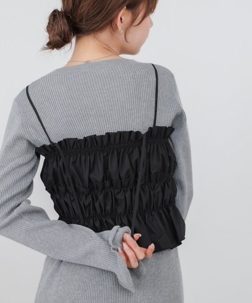 Bab（バブ）の「【選べるサイズ展開】ビスチェSETニットワンピース（ワンピース・レディース・杢グレー/ブラック/アイボリー・MEDIUM/SMALL）」の11枚目の写真