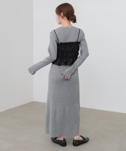 Bab（バブ）の「【選べるサイズ展開】ビスチェSETニットワンピース（ワンピース・レディース・杢グレー/ブラック/アイボリー・MEDIUM/SMALL）」の13枚目の写真
