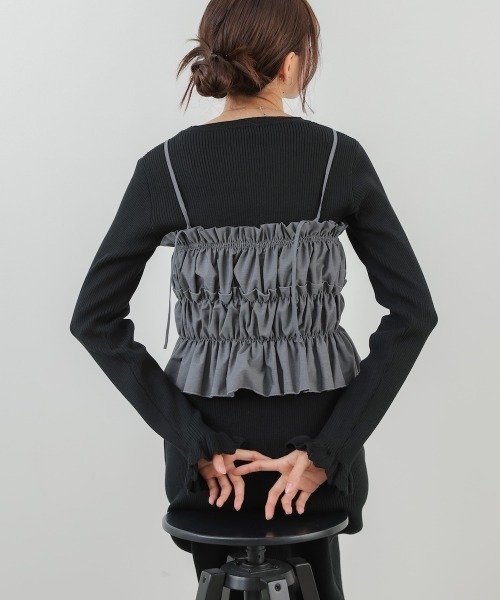 Bab（バブ）の「【選べるサイズ展開】ビスチェSETニットワンピース（ワンピース・レディース・杢グレー/ブラック/アイボリー・MEDIUM/SMALL）」の22枚目の写真