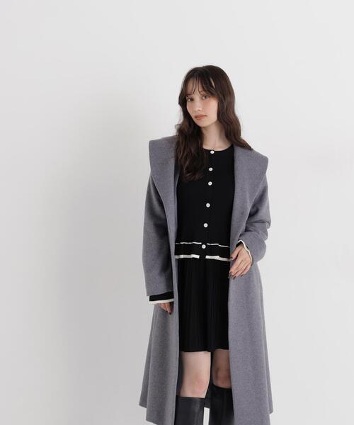 NATURAL BEAUTY BASIC(ナチュラルビューティーベーシック)の「ショールカラーベルテッドコート(その他アウター・レディース・グレー系その他/ベージュ/ブラック・SMALL/X-SMALL/MEDIUM)」の3枚目の写真