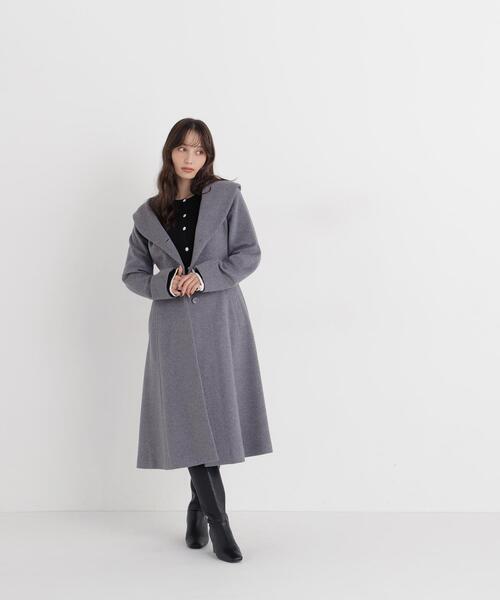 NATURAL BEAUTY BASIC(ナチュラルビューティーベーシック)の「ショールカラーベルテッドコート(その他アウター・レディース・グレー系その他/ベージュ/ブラック・SMALL/X-SMALL/MEDIUM)」の6枚目の写真