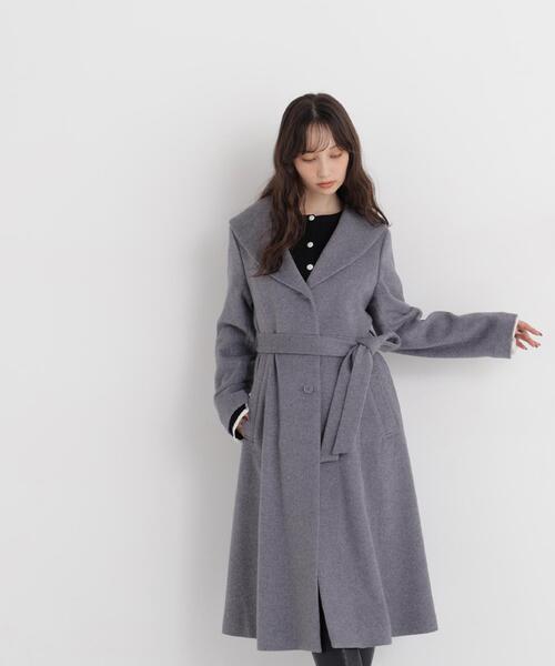 NATURAL BEAUTY BASIC(ナチュラルビューティーベーシック)の「ショールカラーベルテッドコート(その他アウター・レディース・グレー系その他/ベージュ/ブラック・SMALL/X-SMALL/MEDIUM)」の7枚目の写真