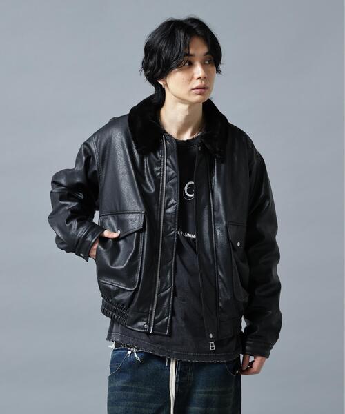 DANKE SCHON(ダンケシェーン)の「DankeSchon/ダンケシェーン/FAUX LEATHER A2(ミリタリージャケット・レディース・ブラック系その他・L/M)」の3枚目の写真