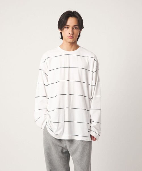 CITEN(シテン)の「<CITEN>ピンボーダーロンT(Tシャツ/カットソー・メンズ・ネイビー/ブラック/ホワイト・L/M)」の4枚目の写真